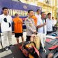 Dirkrimsus Polda Jambi Kombes Taufik Nurmandya saat memberikan keterangan pers terkait penangkapan pelaku pembakaran lahan